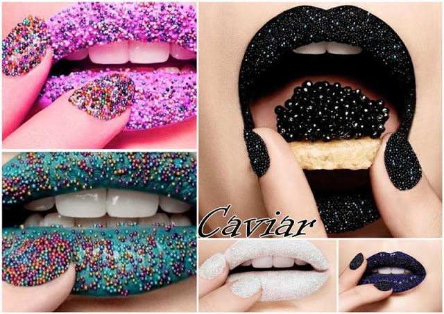 uñas tipo caviar
